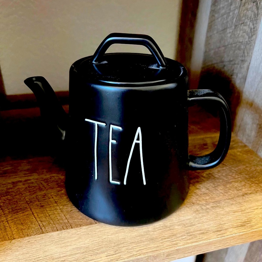 Rae Dunn Black Ceramic Teapot